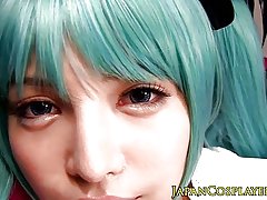 Синий волосатая hatsune МИКО creampied